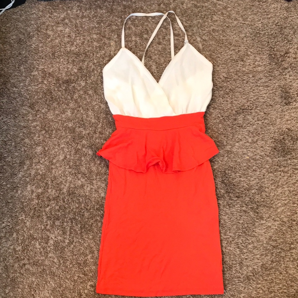 Orange and white dress
